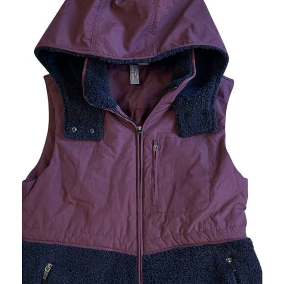 Sweaty Betty US 8 Plum Purple Black Urban Sherpa Vest chap Winter Warm Fleece - Picture 8 of 10